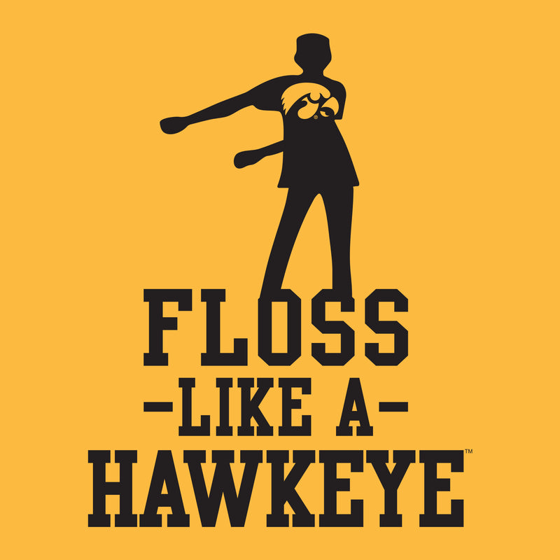 University of Iowa Floss Like a Hawkeye Next Level Short Sleeve T Shirt - Gold