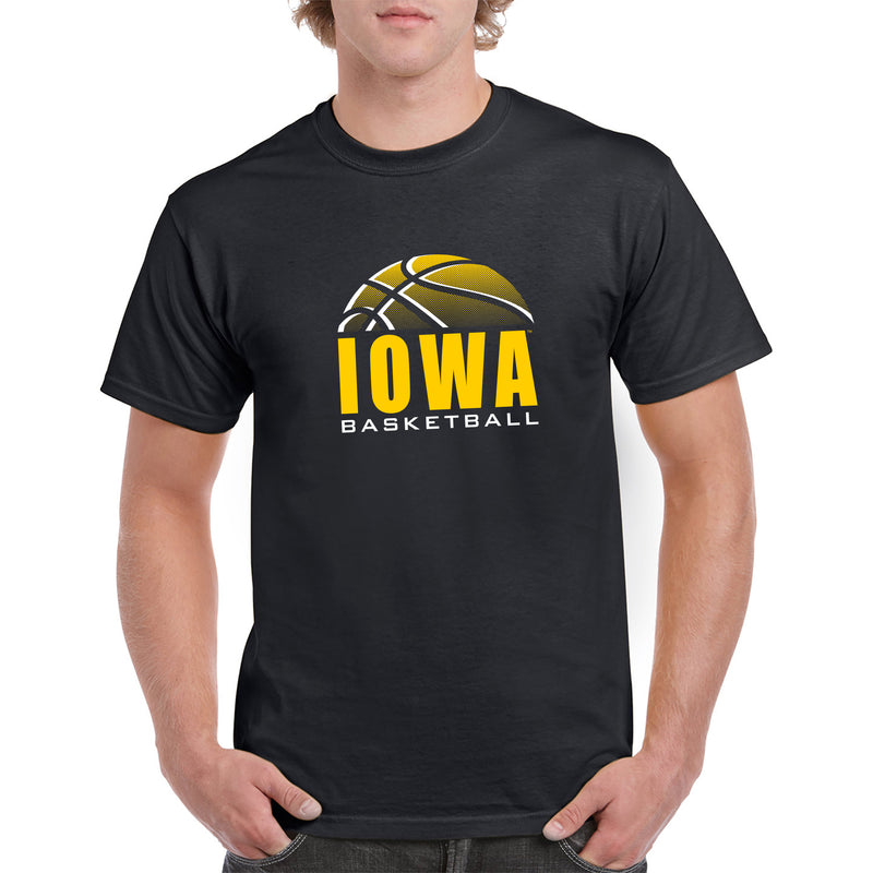 University of Iowa Hawkeyes Basketball Shadow Short Sleeve T Shirt - Black
