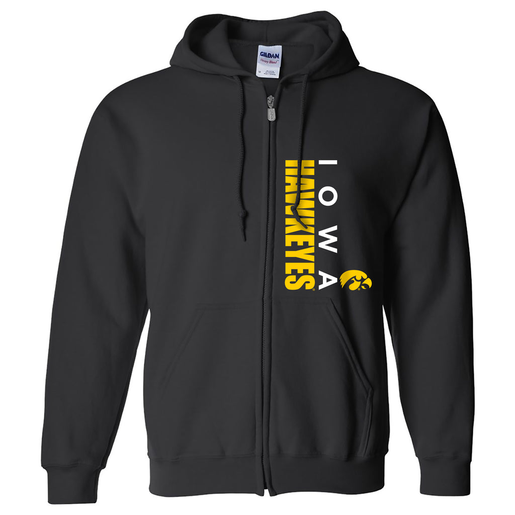 University of Iowa Hawkeyes Vertical Block Left Chest Full Zip Hoodie ...
