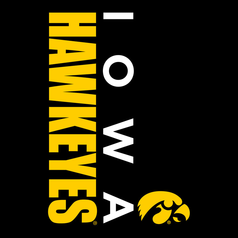 University of Iowa Hawkeyes Vertical Block Left Chest Full Zip Hoodie - Black