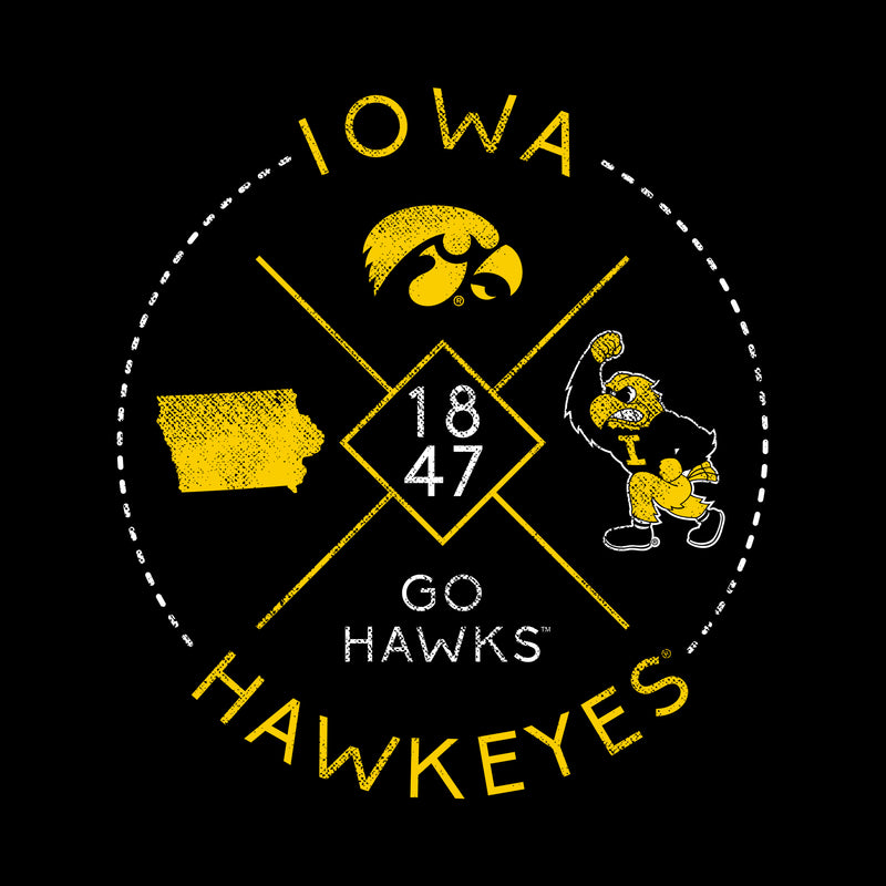University of Iowa Hawkeyes Identity Stamp Sport Lace Hoodie - Black