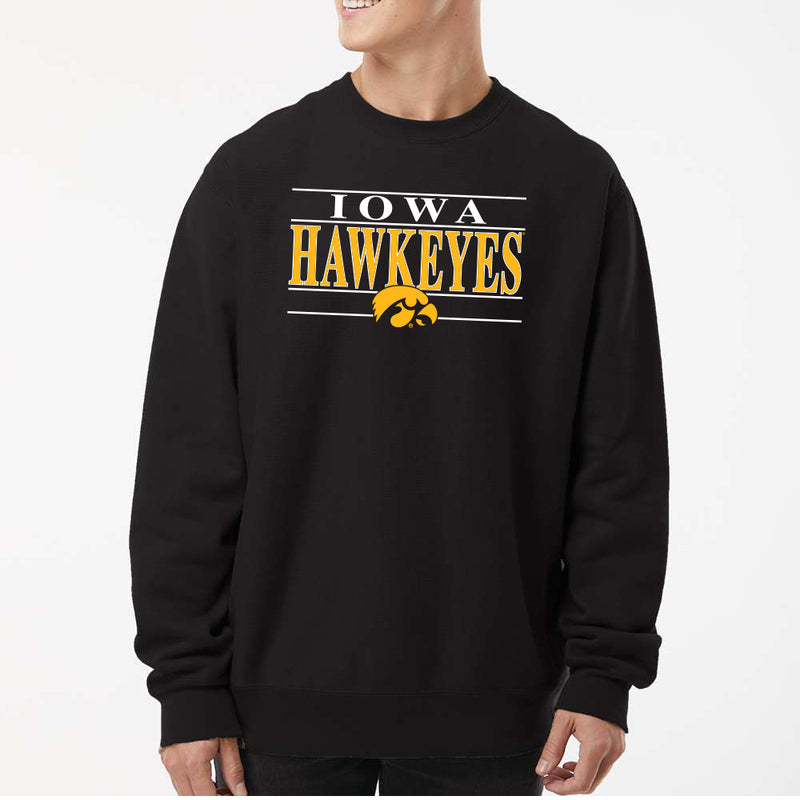 Iowa Headline Heavyweight Cross-Grain Crewneck Sweatshirt - Black