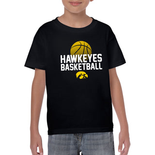 University of Iowa Basketball Flux Basic Cotton Youth Short Sleeve T Shirt - Black