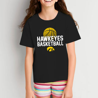 University of Iowa Basketball Flux Basic Cotton Youth Short Sleeve T Shirt - Black