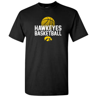 University of Iowa Hawkeyes Basketball Flux IBasic Cotton Short Sleeve T Shirt - Black