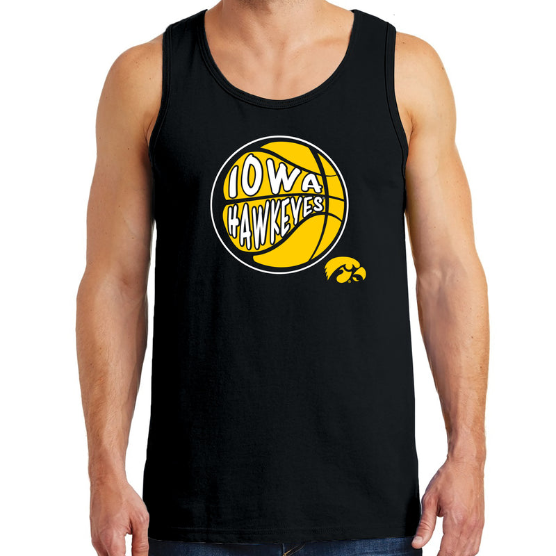 University of Iowa Hawkeyes Street Basketball Heavy Cotton Tank Top - Black