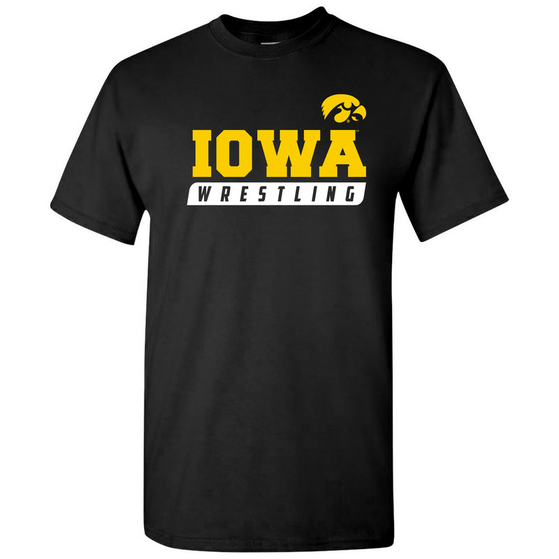 University of Iowa Hawkeyes Wrestling Slant Short Sleeve T Shirt - Black