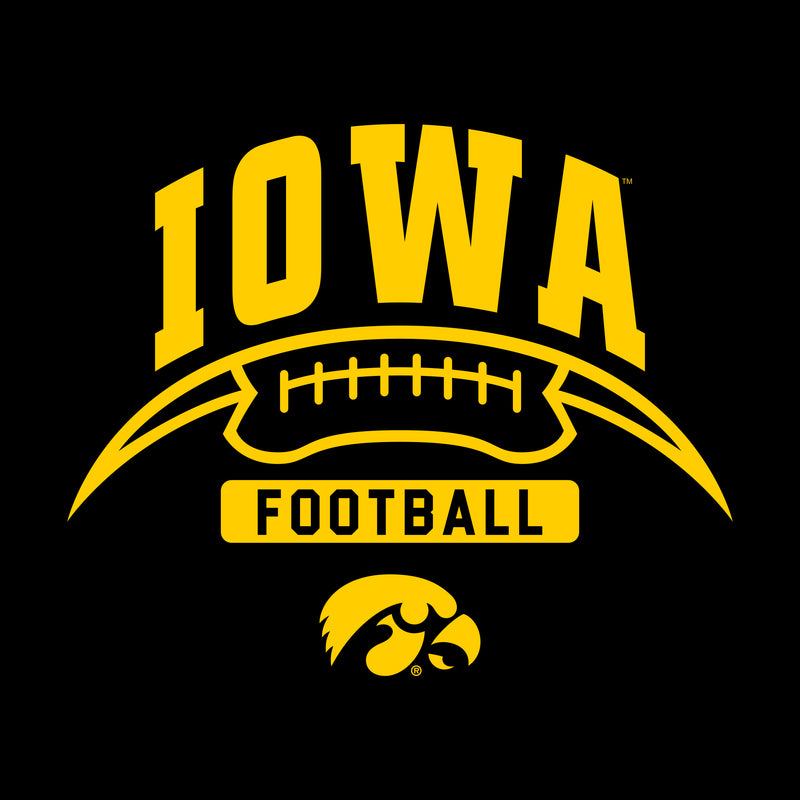 University of Iowa Hawkeyes Football Crescent Long Sleeve T Shirt - Black