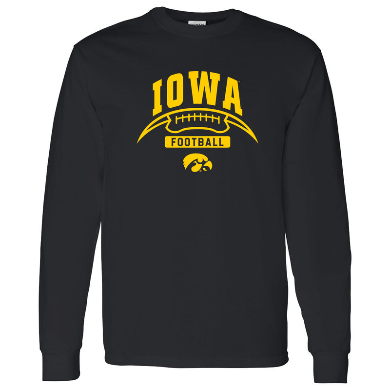 University of Iowa Hawkeyes Football Crescent Long Sleeve T Shirt - Black