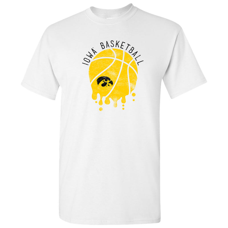 University of Iowa Hawkeyes Basketball Dribble Basic Cotton Short Sleeve T Shirt - White