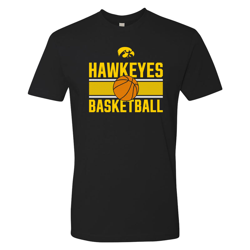Iowa Hawkeyes Basketball Mesh Premium Cotton Short Sleeve T Shirt - Black