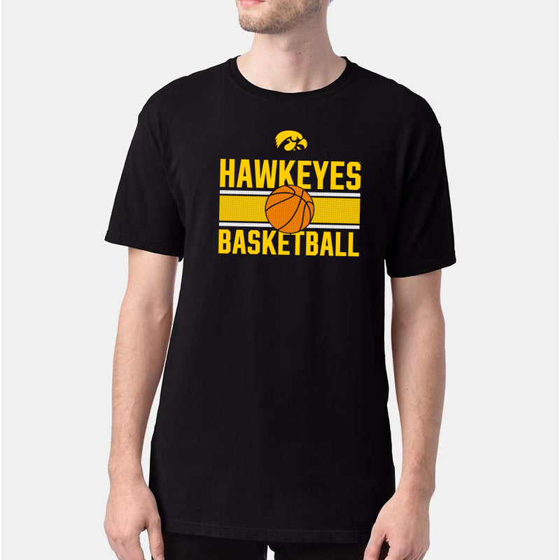 Iowa Basketball Mesh CW Garment-Dyed T-Shirt - Black