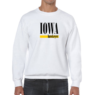 University of Iowa Hawkeyes Boldline Basic Cotton Crewneck Sweatshirt - White