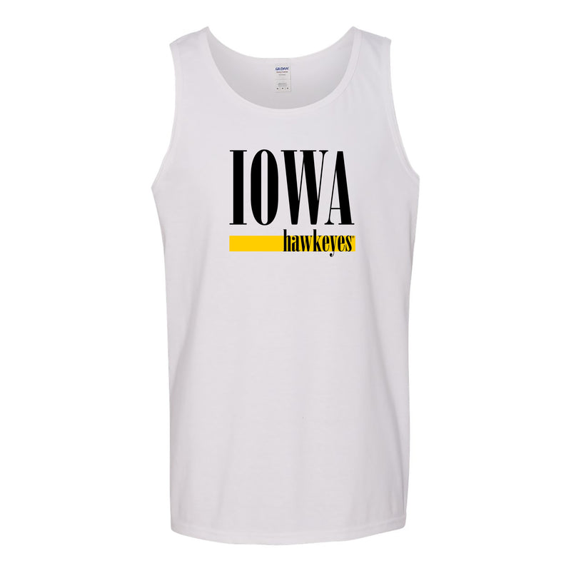 University of Iowa Hawkeyes Boldline Basic Cotton Tank Top - White