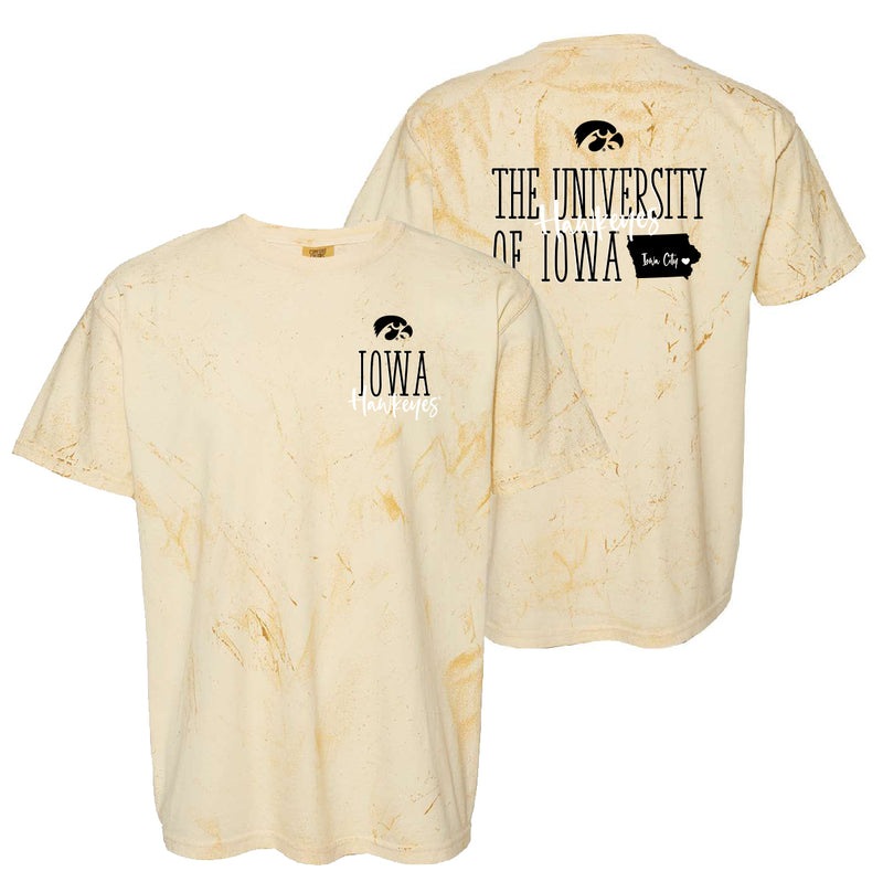 Iowa Tall Type Tag Comfort Colors T-Shirt - Citrine