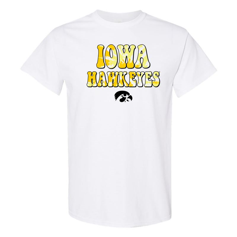 Iowa Tie Dye Type T-Shirt - White