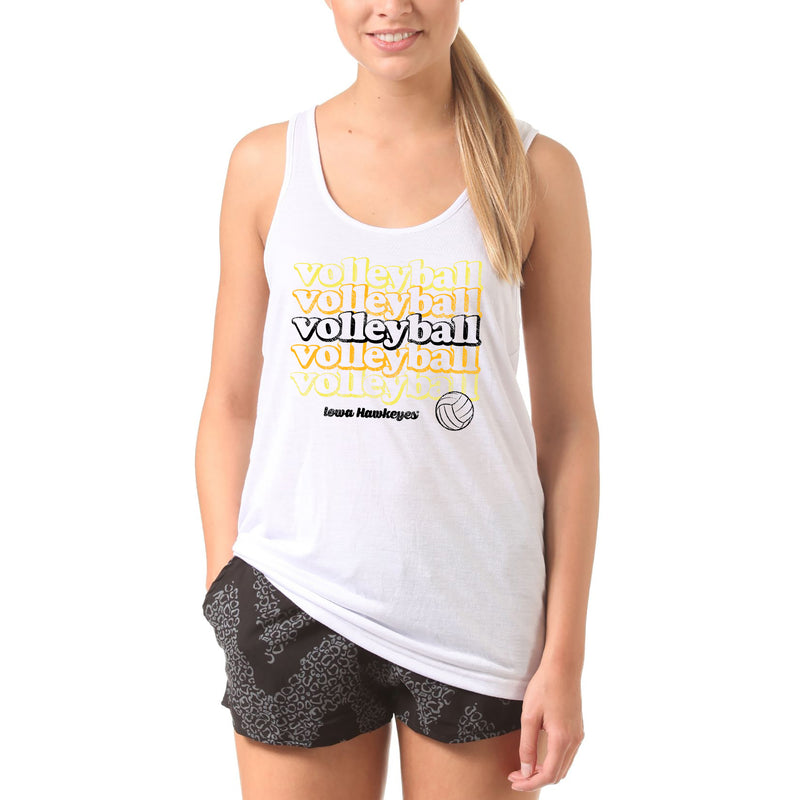 Iowa Hawkeyes Volleyball Repeat Tank Top - White
