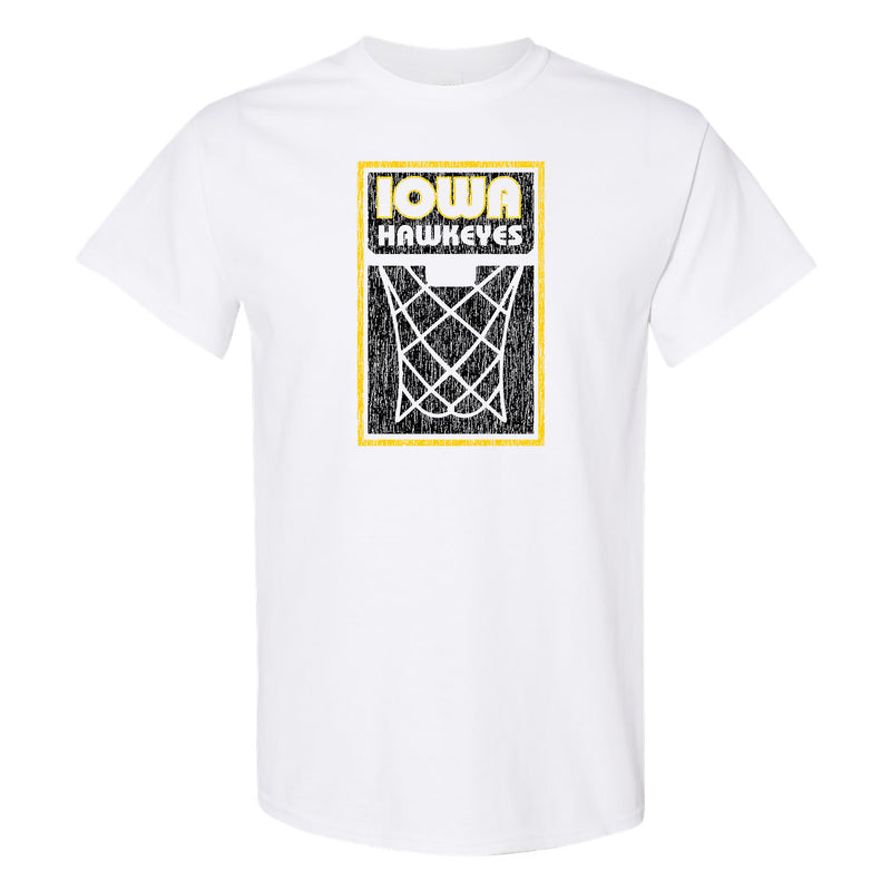 University of Iowa Hawkeyes Basketball Net Block T Shirt - White