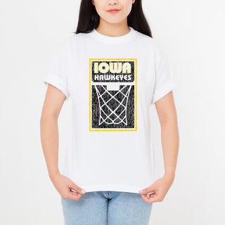 University of Iowa Hawkeyes Basketball Net Block T Shirt - White