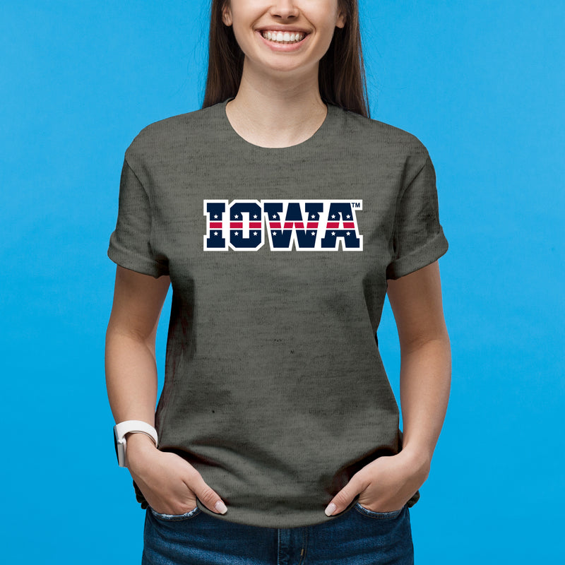 Iowa Hawkeyes Patriotic Wordmark T Shirt