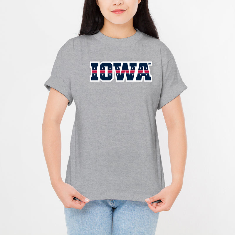 Iowa Hawkeyes Patriotic Wordmark T Shirt