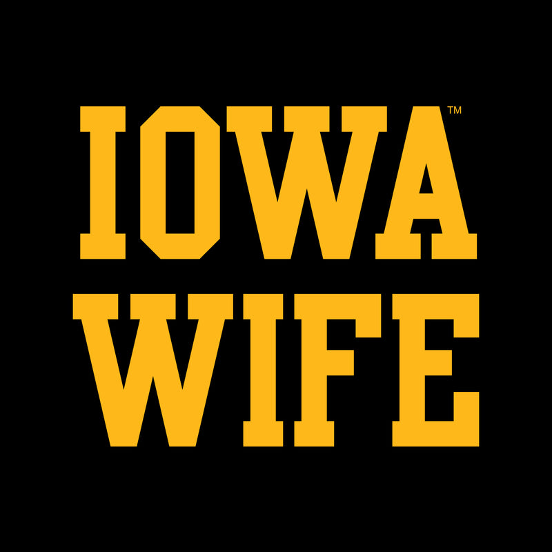 Iowa Hawkeyes Basic Block Wife Women's T Shirt - Black