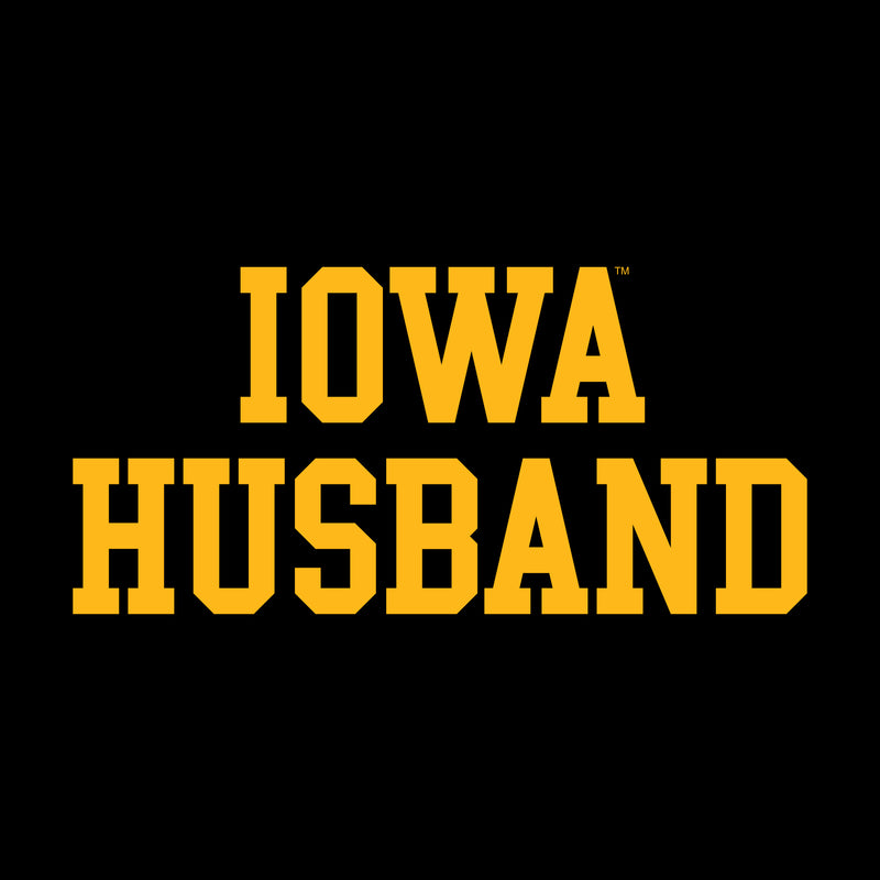 Iowa Hawkeyes Basic Block Husband T Shirt - Black