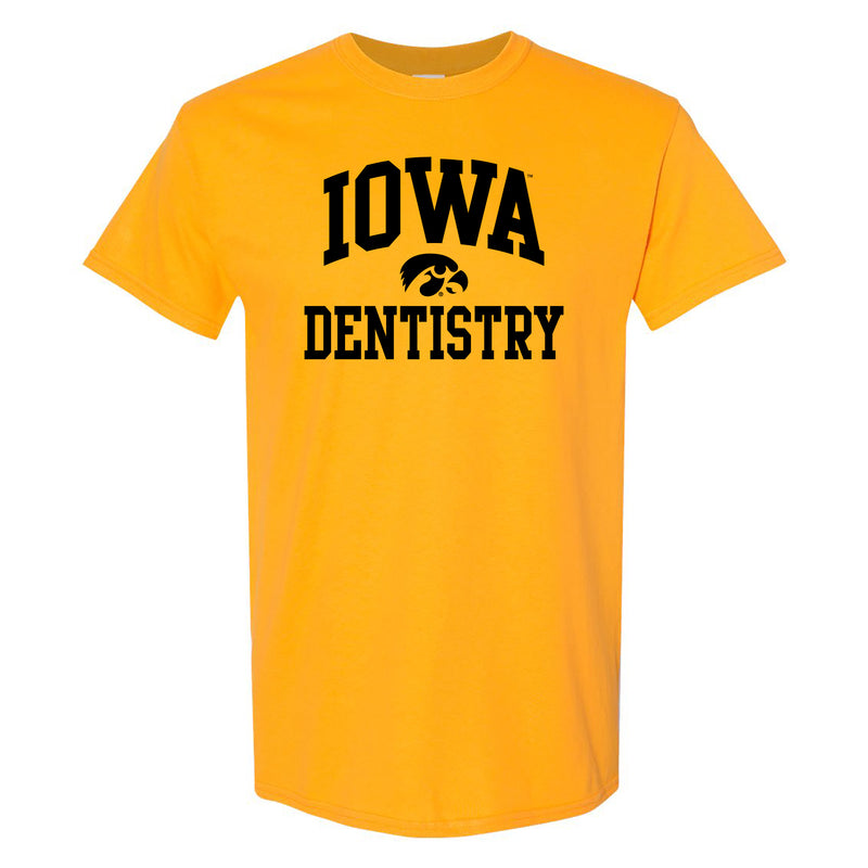 University of Iowa Hawkeyes Arch Logo Dentistry Short Sleeve T Shirt - Gold