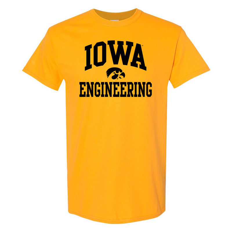 University of Iowa Hawkeyes Arch Logo Engineering Short Sleeve T Shirt - Gold