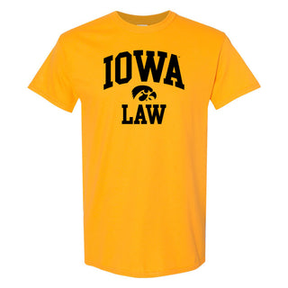 University of Iowa Hawkeyes Arch Logo Law Short Sleeve T Shirt - Gold