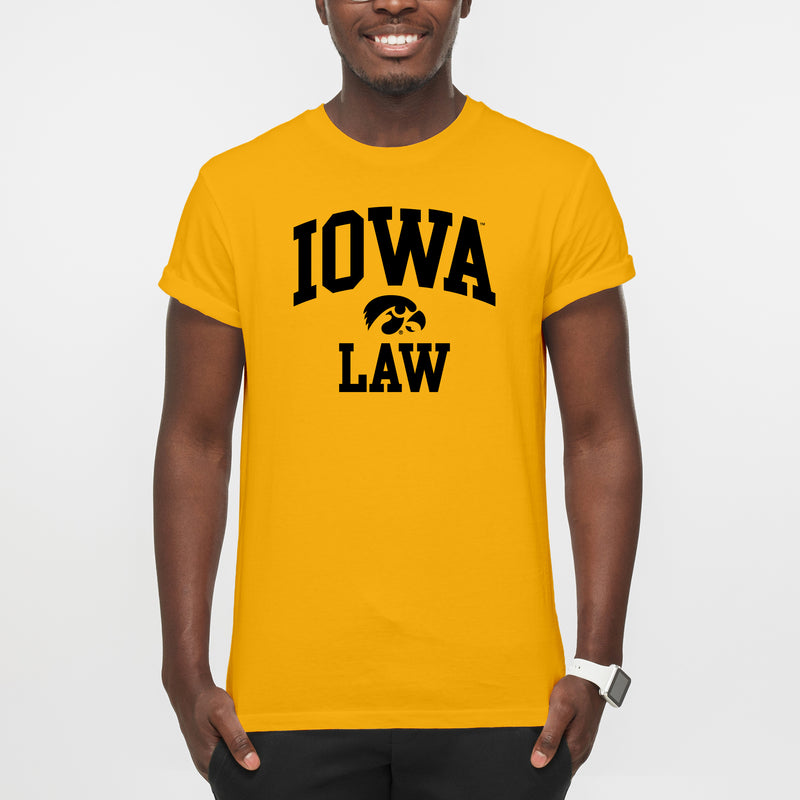 University of Iowa Hawkeyes Arch Logo Law Short Sleeve T Shirt - Gold