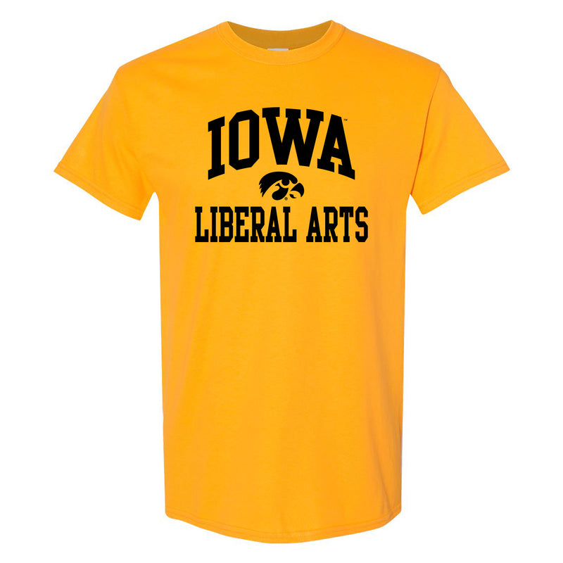 University of Iowa Hawkeyes Arch Logo Liberal Arts Short Sleeve T Shirt - Gold