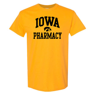 University of Iowa Hawkeyes Arch Logo Pharmacy Short Sleeve T Shirt - Gold