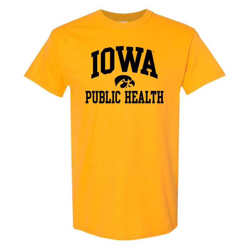 University of Iowa Hawkeyes Arch Logo Public Health Short Sleeve T Shirt - Gold