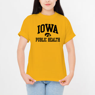 University of Iowa Hawkeyes Arch Logo Public Health Short Sleeve T Shirt - Gold