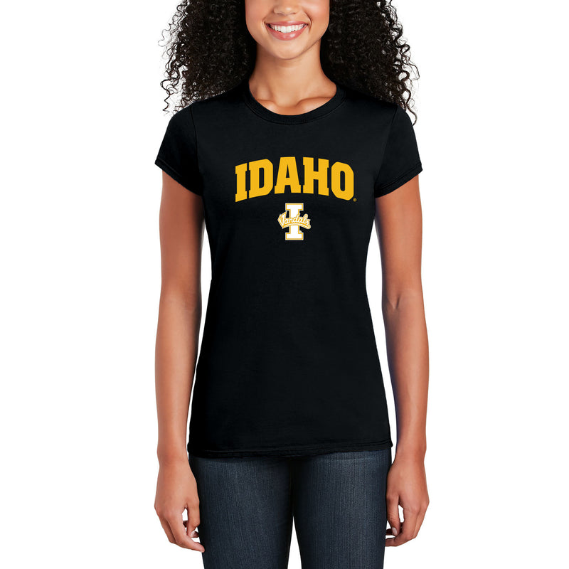 Idaho Vandals Arch Logo Womens T Shirt - Black