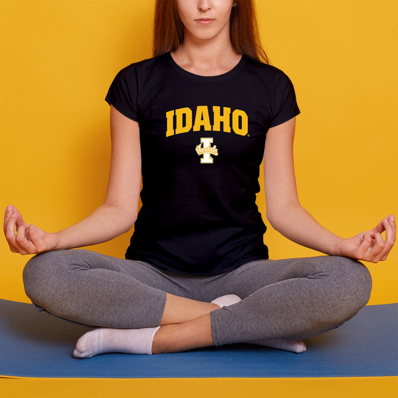 Idaho Vandals Arch Logo Womens T Shirt - Black