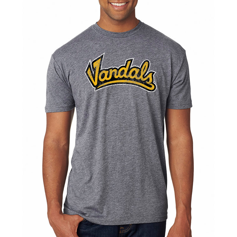 Idaho Vandals Script Logo Triblend T Shirt - Premium Heather