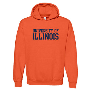 University of Illinois Fighting Illini Basic Block Cotton Hoodie - Orange