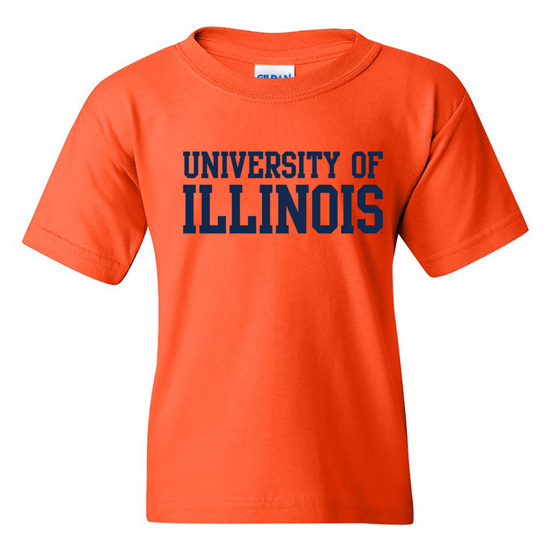 University of Illinois Fighting Illini Basic Block Cotton Youth T-Shirt - Orange