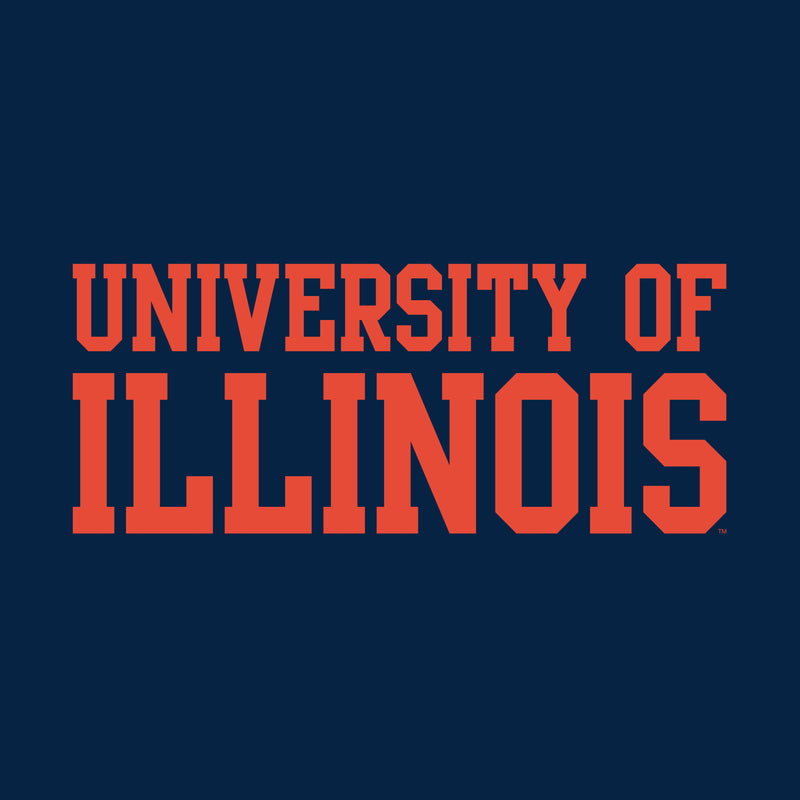 University of Illinois Fighting Illini Basic Block Cotton T-Shirt - Navy