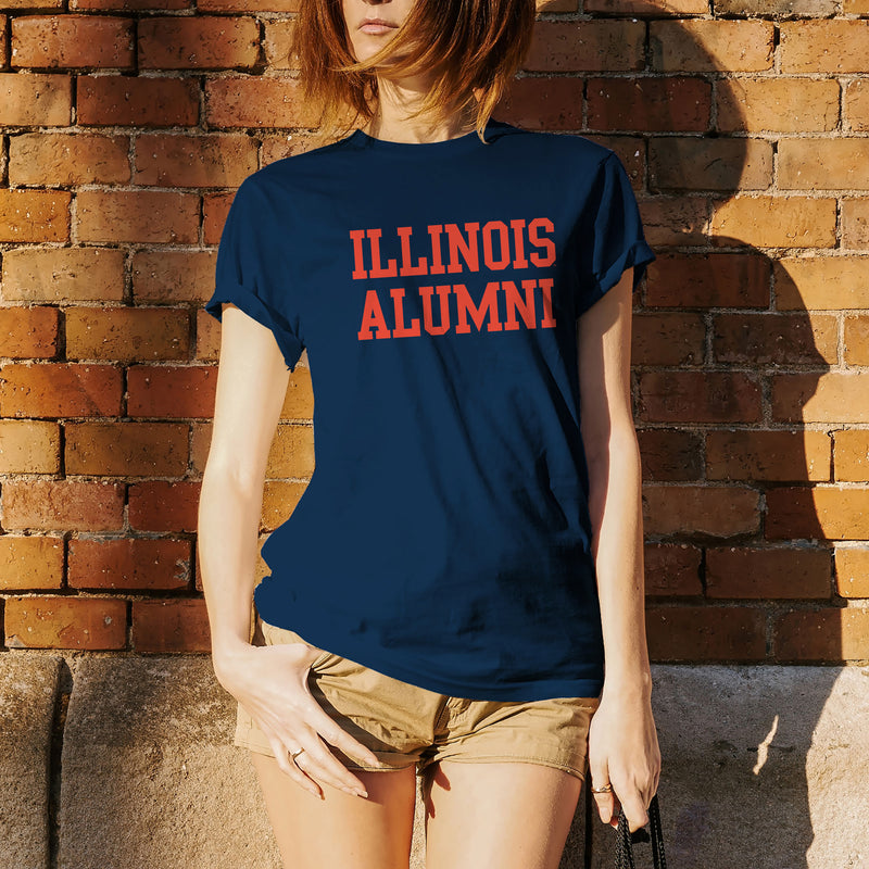 University of Illinois Fighting Illini Basic Block Alumni Cotton T-Shirt - Navy