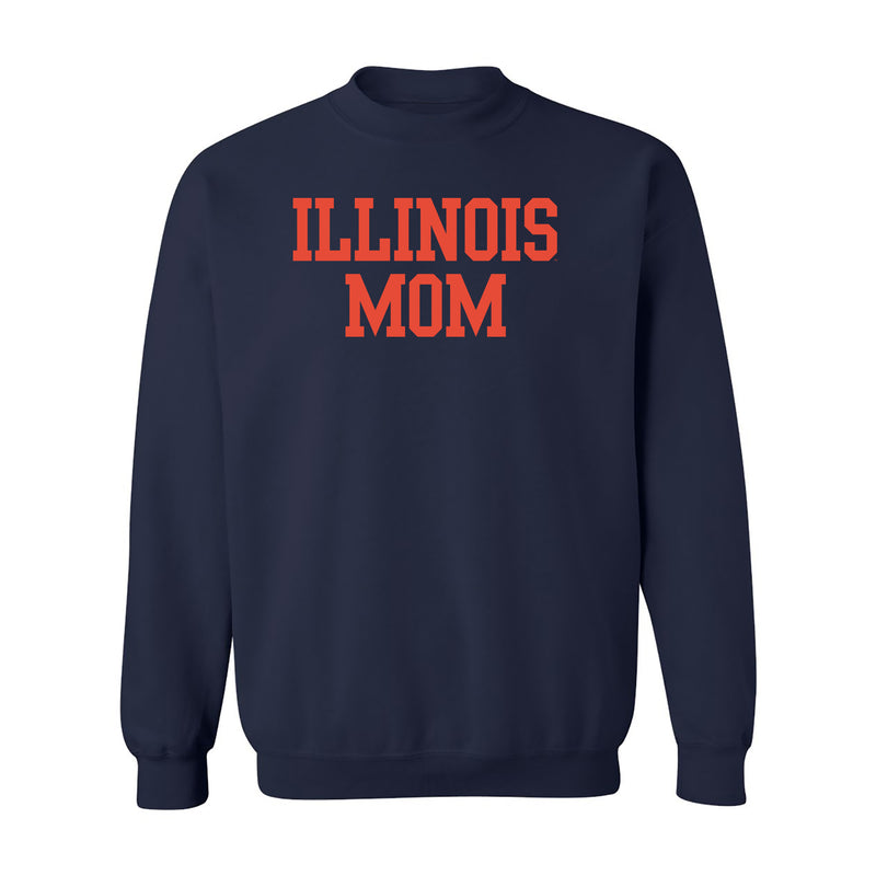 Illinois Fighting Illini Basic Block Mom Crewneck Sweatshirt - Navy