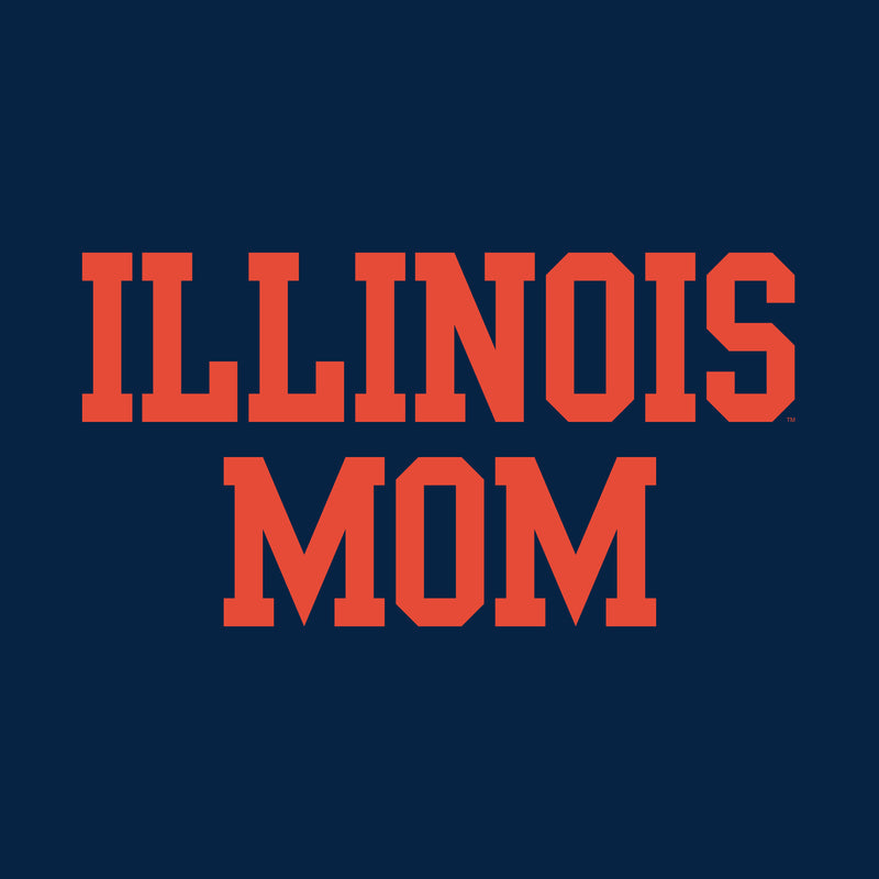 Illinois Fighting Illini Basic Block Mom T Shirt - Navy