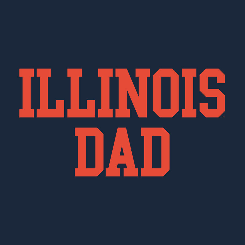 Illinois Fighting Illini Basic Block Dad Premium Cotton T Shirt - Midnight Navy