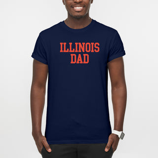 Illinois Fighting Illini Basic Block Dad T Shirt - Navy