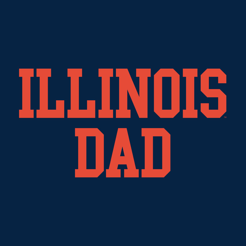 Illinois Fighting Illini Basic Block Dad T Shirt - Navy