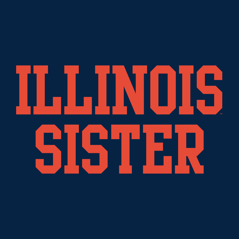 Illinois Fighting Illini Basic Block Sister T Shirt - Navy
