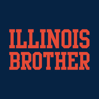 Illinois Fighting Illini Basic Block Brother T Shirt - Navy