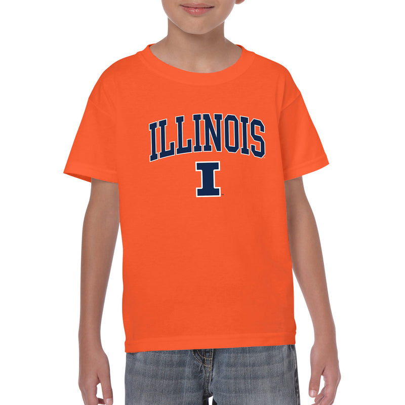University of Illinois Fighting Illini Arch Logo Cotton Youth T-Shirt - Orange